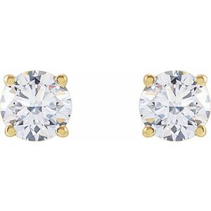 Round 4-Prong Lightweight Stud Earrings - Image 2
