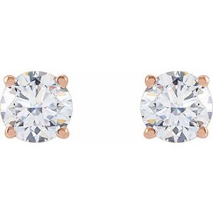 Round 4-Prong Lightweight Stud Earrings - Image 2