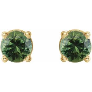Round 4-Prong Lightweight Stud Earrings - Image 2