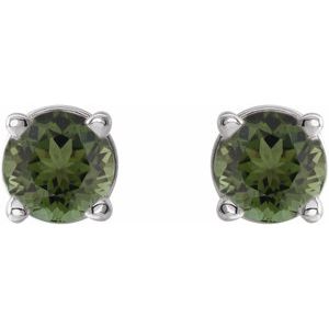 Round 4-Prong Lightweight Stud Earrings - Image 2