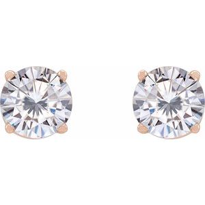 Round 4-Prong Lightweight Stud Earrings - Image 2