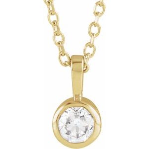 Bezel-Set Solitaire Necklace or Pendant