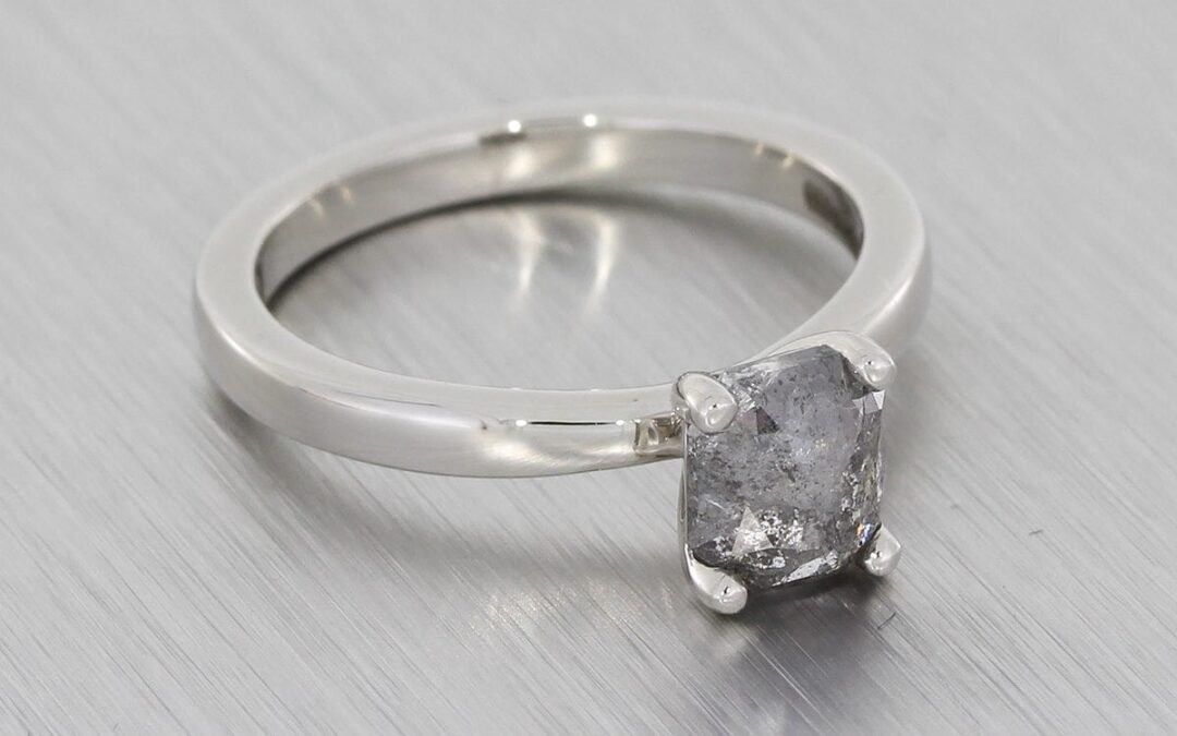 A Beautiful Rose Cut Grey Diamond Engagement Ring Set – Portfolio