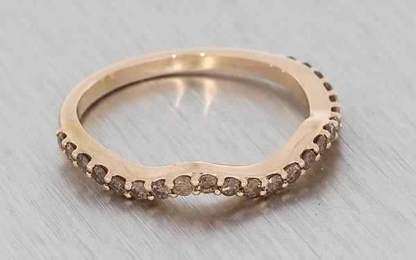 Contouring Wave Band Set With Cognac Diamonds – Portfolio