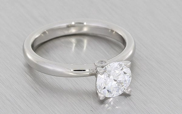 Elegant Platinum Solitaire With Hidden Peak Stone