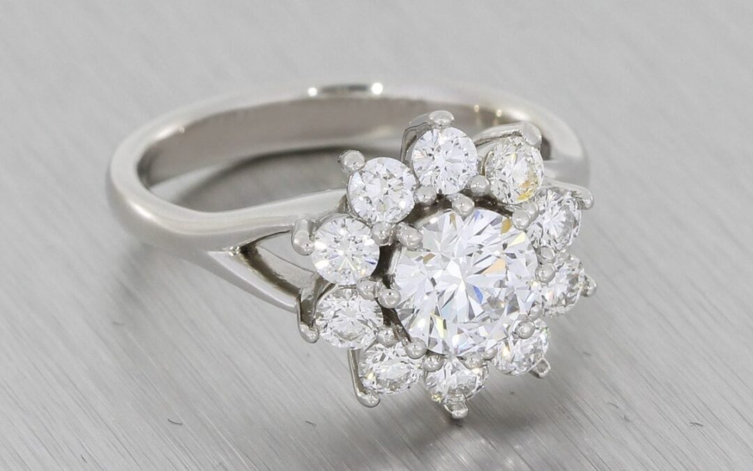 Beautiful Split shank Diamond Cluster ring with split shank – Portfolio