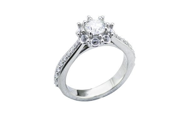 Antique vintage cluster engagement platinum ring – Portfolio