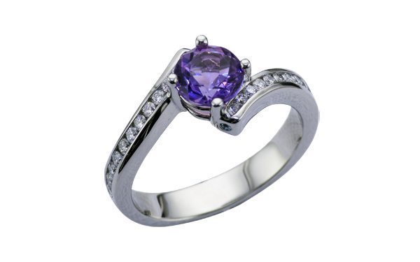 Amethyst and diamond engagement Bypass ring – Ring of the Week – Portfolio