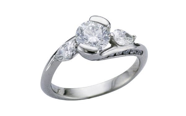 Platinum & Diamond custom bypass engagement ring – Portfolio