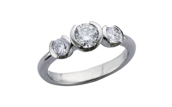 Modern 3 stone split bezel ring – Portfolio