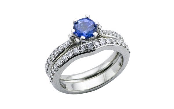 Engagement ring set Sapphire Solitaire – Portfolio
