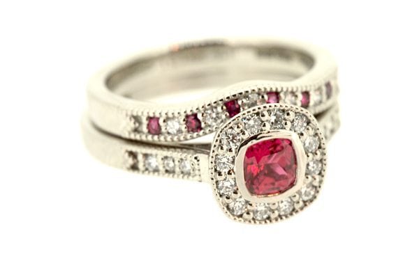 His & Hers Matching Vintage Ruby Engagement ring set – Portfolio