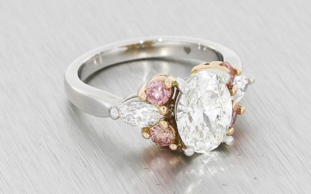 Stunning Pink and White Diamond Multistone Ring – Portfolio