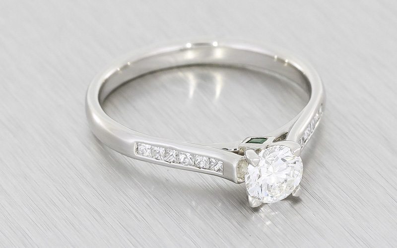 Platinum Engagement Ring with Channel Set Shoulders – Portfolio