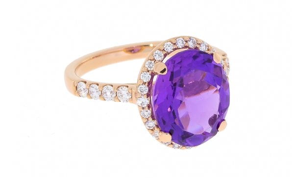 Amethyst Halo Cocktail Ring – Portfolio