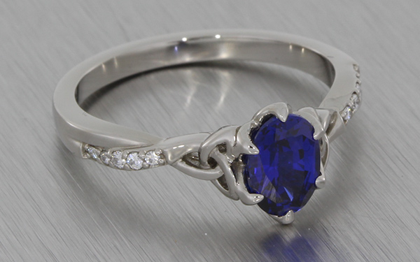Oval sapphire and palladium ring