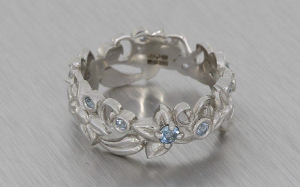 Platinum Floral Engagement Ring Band – Portfolio