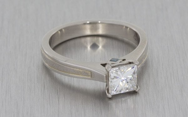 Textured Palladium Moissanite Engagement Ring – Portfolio