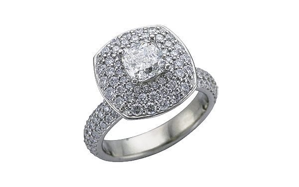 Palladium Pave set engagement ring – Portfolio