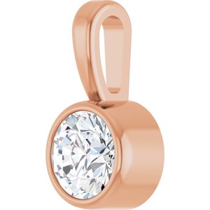 Bezel-Set Solitaire Necklace or Pendant - Image 2