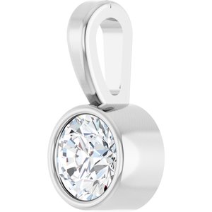 Bezel-Set Solitaire Necklace or Pendant - Image 2