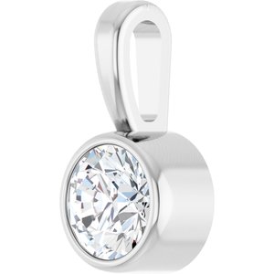 Bezel-Set Solitaire Necklace or Pendant - Image 2