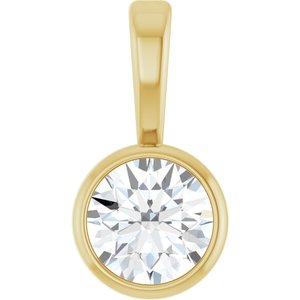 Bezel-Set Solitaire Necklace or Pendant